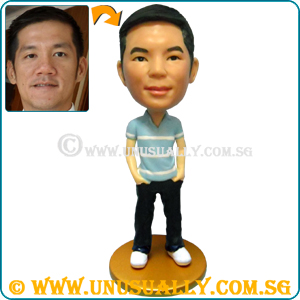 Custom 3D Casual Male In Light Blue Polo T Figurine